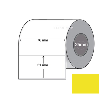 Direct Thermal Labels Yellow 76mm x 51mm x 25mm Core (Rolls of 400) (3 x 2 inch)