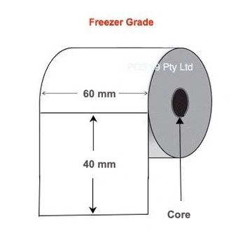 Direct Thermal Labels 60mm x 40mm (6 Rolls of 1,000) Freezer Grade