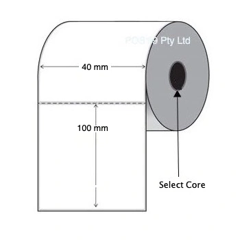 Direct Thermal Labels 40mm x 100mm Permanent Non Perforated (12 Rolls of 500)