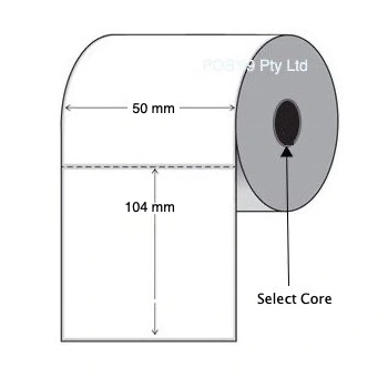 Direct Thermal Labels 50mm x 104mm Permanent Non Perforated