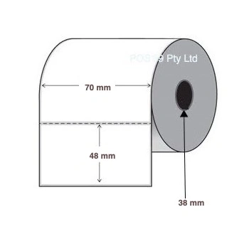 Direct Thermal Paper Labels 70mm x 48mm Permanent Non Perforated 38mm Core