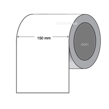 Direct Thermal Labels 150mm x 150 meter Continuous (4 Rolls of 150m) Back Slit