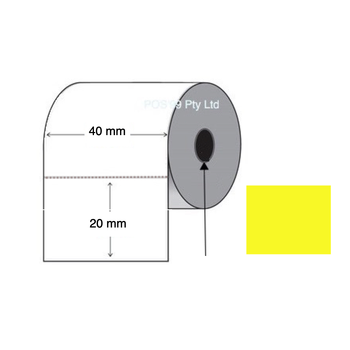Direct Thermal Labels 40mm x 20mm Yellow (4 Rolls of 2,000)