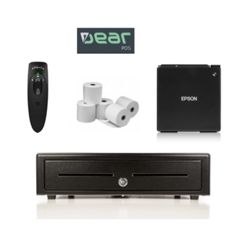 Dear POS Bundle 4 Epson Receipt Printer, 2D Socket Bluetooth Scanner, Cash Drawer