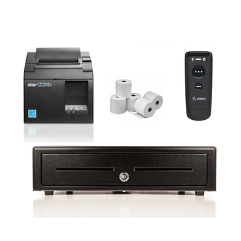 ERPLY PC, Mac, iPad Compatible Bundle No.4 - STAR Network Printer, Cordless Scanner, Cash Drawer, Optional Paper