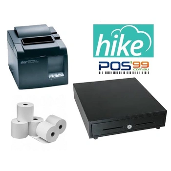 Hike POS Bundle no.1 - Apple iPad STAR TSP143LAN Receipt Printer, Cash Drawer, Paper