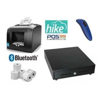 Hike POS Bundle No.4 -  STAR TSP143 Bluetooth Receipt Printer, 2D Cordless Bluetooth Socket Scanner, Cash Drawer, Paper