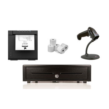 Hike POS Bundle No.5 - Windows & Mac Epson TM-M30III USB Receipt Printer, USB Corded Scanner, Cash Drawer, Paper