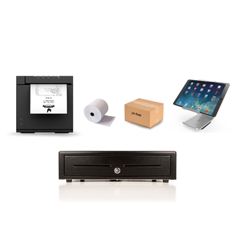 Hike POS Bundle No.7 (Epson TM-M30III BT Thermal Receipt Printer, VPOS Stand for iPad, Cash Drawer, Paper)