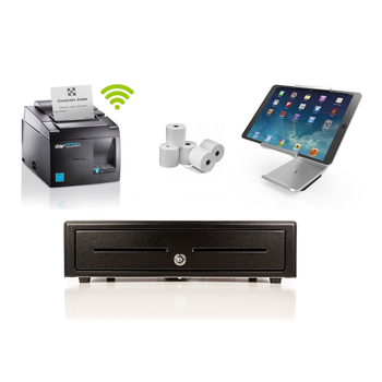 Hike POS Bundle no.9 - STAR TSP143WLAN WiFi Receipt Printer, Cash Drawer, Paper, Stand