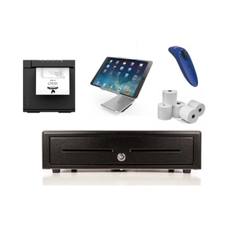 Hike POS Bundle No.6 - Epson TM-M30iii Bluetooth Receipt Printer, 2D Cordless Bluetooth Socket Scanner, iPad Stand, Cash Drawer, Paper