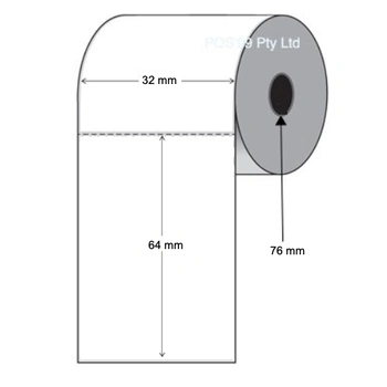 Inkjet Labels 32mm Wide x 64mm High x 76mm Core (Gloss / Matte / Paper / Synthetic)