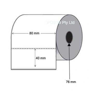 Inkjet Labels 80mm Wide x 40mm High x 76mm Core (Gloss / Matte / Paper / Synthetic) Rolls