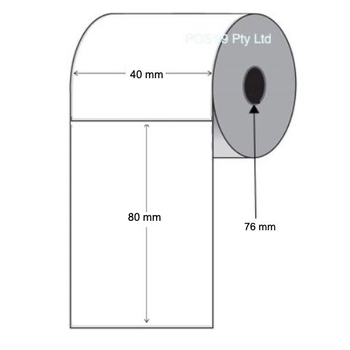 Inkjet Labels 40mm W x 80mm H x 76mm C (Gloss / Matte / Paper / Synthetic) Non Perforated