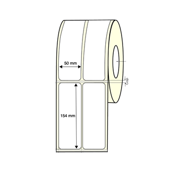 InkJet Labels 50mm x 154mm - 2 Accross - 76mm Core (2 rolls of 900)