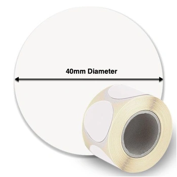 40mm Circle InkJet Label Rolls (Die Cut) - Matt or Gloss, Paper or Synthetic
