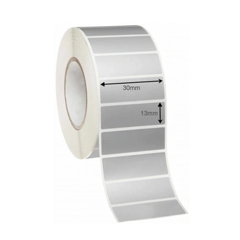 Thermal Transfer Labels 30mm x 13mm Silver Mylar Asset Labels