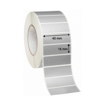 Thermal Transfer Labels 40mm x 15mm (Rolls of 1,000) - Silver Mylar