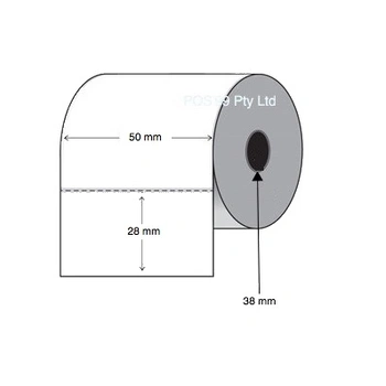 Thermal Transfer Labels 50mm x 28mm x 38mm Core Perforated Permanent