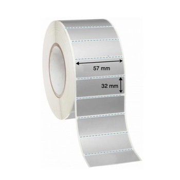 Thermal Transfer Labels 57mm x 32mm (1 Rolls Of 2,000) Silver Mylar Asset Labels