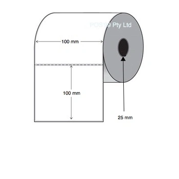 Thermal Transfer Labels 100mm x 100mm x 25mm Core (10 rolls of 500) Perforated