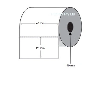 Thermal Transfer Labels 40mm x 28mm x 40mm Core (5 rolls of 2,000) Perforated