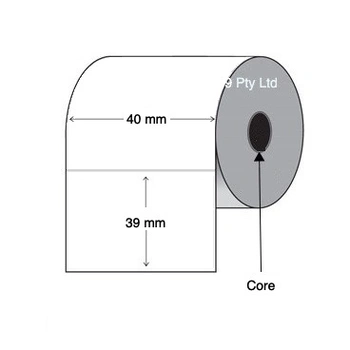 Direct Thermal Labels 40mm x 39mm x 76mm Core (6 rolls of 3,500)