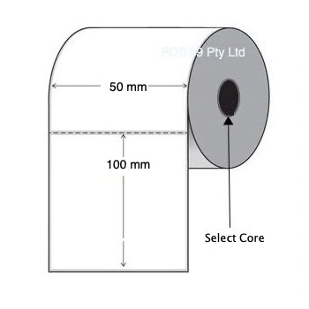 Direct Thermal Labels 50mm x 100mm Permanent Perforated Paper - 20 Rolls of 500 LPR