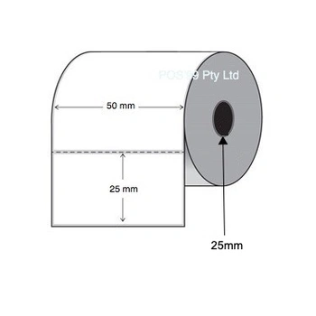 Thermal Transfer Labels 50mm x 25mm x 25mm Core Synthetic Gloss (10 x Rolls of 1,000) LAB5025PPGWS25