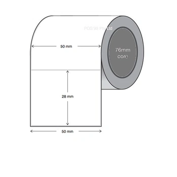 Thermal Transfer Labels Zebra 50mm x 28mm x 76mm Core (2 rolls of 5,000)