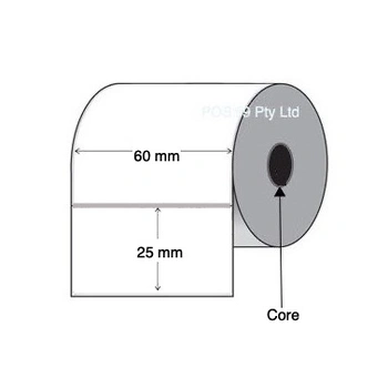 Thermal Transfer Labels 60mm x 25mm Permanent (5 Rolls of 2,500 LPR)