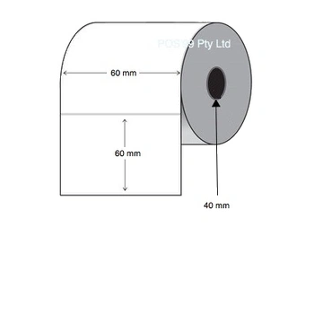 Direct Thermal Labels 60mm x 60mm x 40mm Core (25 Rolls of 450)