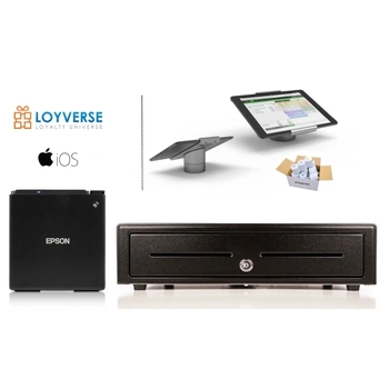Loyverse POS iPad Bundle - Receipt Printer + Cash Drawer (Optional Paper + iPad Stand)