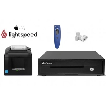 LightSpeed iPad R-Series and X-Series Bundle - Receipt Printer, 2D Cordless Scanner, Cash Drawer, Paper