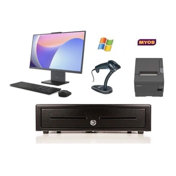 MYOB RetailManager Compatible Bundle No.2 - 24" Touch POS Terminal Epson Receipt Printer USB Scanner Cash Drawer