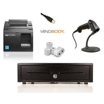 MindBody Apple Mac / Windows PC Bundle no.2 Receipt Printer, Corded USB Scanner, Cash Drawer, Paper
