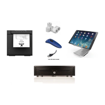 NETO MaroPost iPad Bundle 4 Network Receipt Printer, iPad Stand, 2D Socket Scanner, Cash Drawer, Paper
