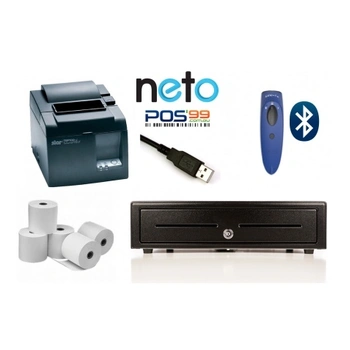 NETO MaroPost Apple Mac / Windows PC Bundle No.10 USB Receipt Printer, Socket Bluetooth Scanner, Cash Drawer, Paper