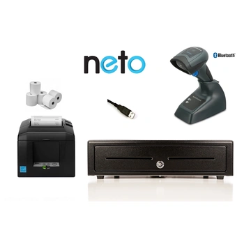 NETO MaroPOST Mac / Windows PC Bundle No.21 Receipt Printer, Cordless Scanner, Cash Drawer (Optional Paper)