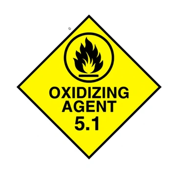 100x100 Oxidising Agent 5.1 Fluro Yellow Warning Label Roll Black Printed W100100OX