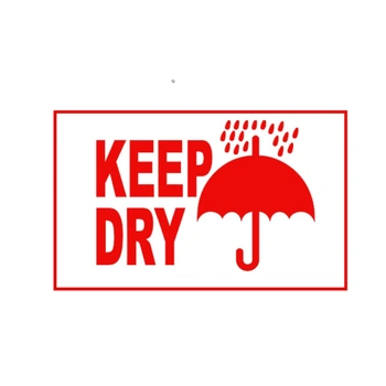 100x75 KEEP Dry Safety Warning Label Roll White with Red Printed W10075KDR