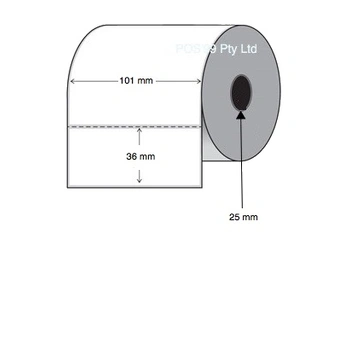 Direct Thermal Labels 101mm x 36mm x 25mm Core (5 Rolls of 1,000) Perforated