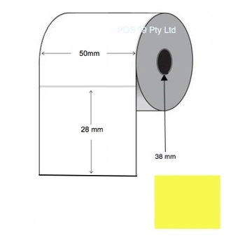 Direct Thermal Labels 50mm x 25mm (Rolls of 2,000) Yellow Perforated