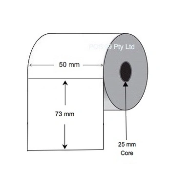Direct Thermal Labels 50mm x 73mm x 25mm Core (5 Rolls of 750)