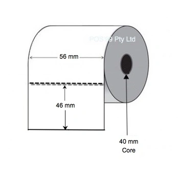 Direct Thermal Labels 56mm x 46mm (4 Rolls of 1,000) Permanent Perforated