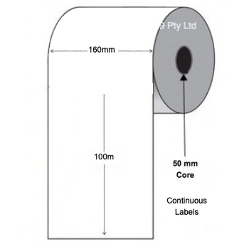 Inkjet Labels 160mm x 100m x 50mm Core Permanent (Matt, Gloss) Continuous Backslit