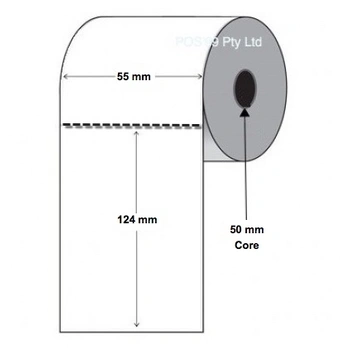 Inkjet Labels 55mm x 124mm x 50mm Core Permanent No Perf (TMC3500 and C4010)