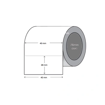 Thermal Transfer Labels 40mm x 28mm x 76mm Core (4 Rolls of 5,000)