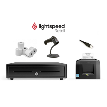 Lightspeed Retail X-Series and R-Series Mac / PC  Bundle no.11 - Receipt Printer, Honeywell USB Corded Scanner, Cash Drawer (Optional Paper)