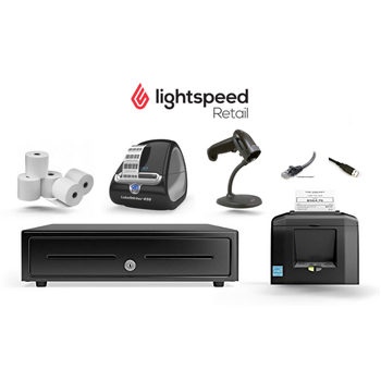 Lightspeed Retail X-Series Bundle No.12 - Receipt Printer, Honeywell USB Corded Scanner, Dymo 550 Label Printer, Cash Drawer, Paper
